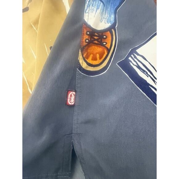 Ecko Unltd Mens Mindquarters Graphic Vintage Y2K Polyester Camp Shirt Grey XL - Picture 7 of 10